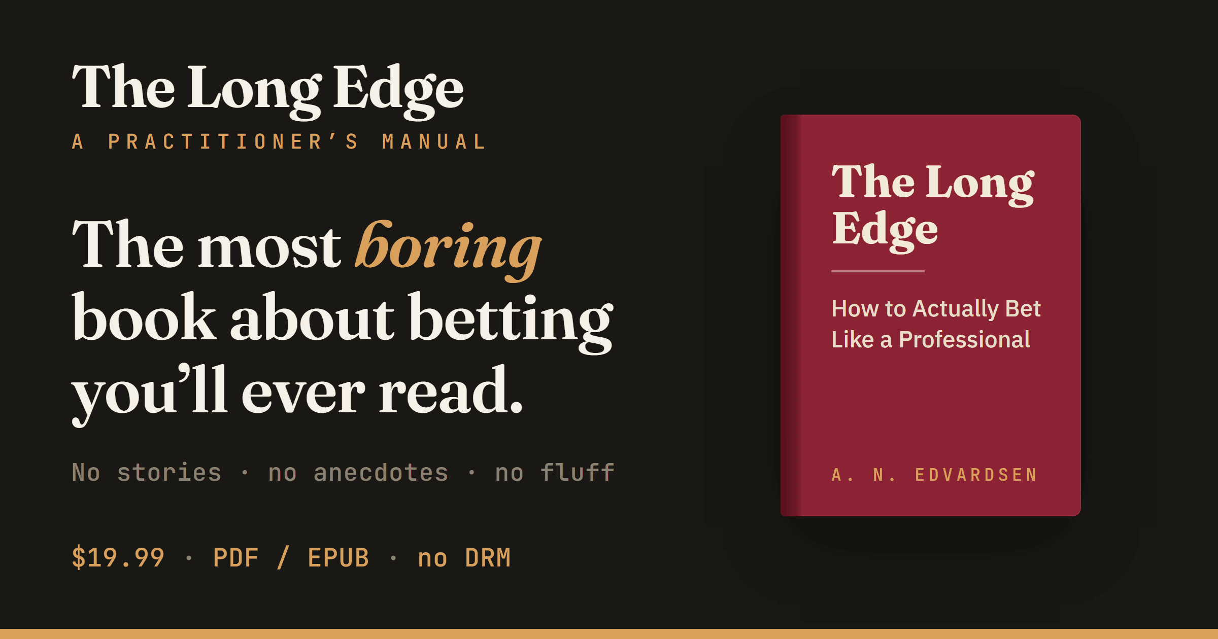The Long Edge — den mest kjedelige boka om betting du noensinne vil lese