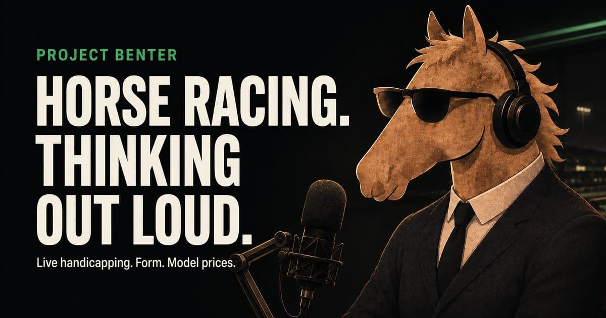 Project Benter — the horse mascot at a microphone in a streaming studio